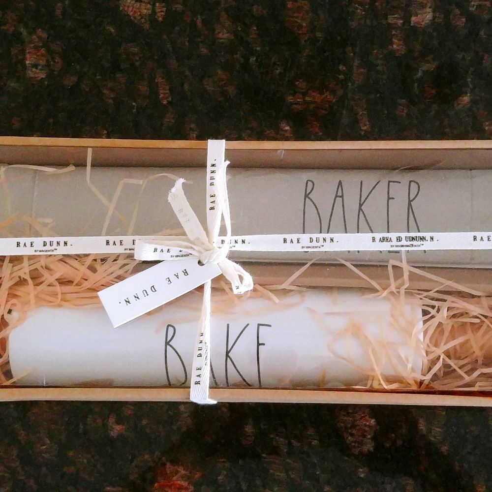 Rae Dunn apron and rolling pin